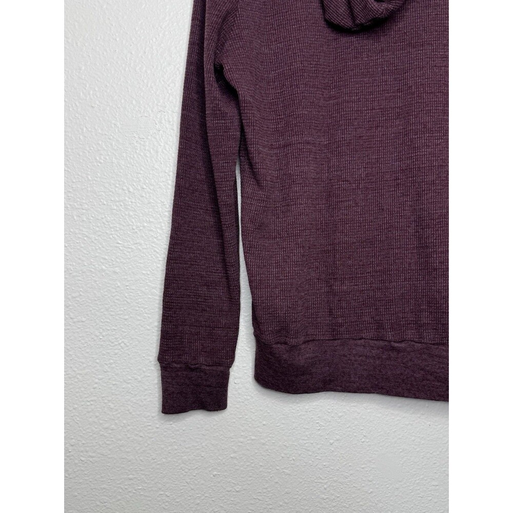 Gustin Waffle Full Zip Hoodie Mens M Thermal Knit Maroon Made in USA 100% Cotton - Picture 11 of 14